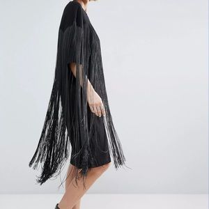 EUC ASOS Black Fringe Dress